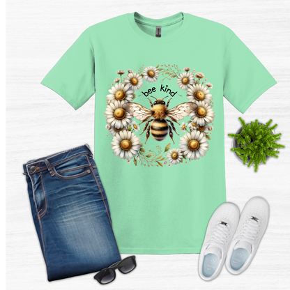 Bee Kind T-Shirt with Daisies